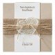 quadratische Klappkarte mit Band und Kordel, Hochzeitskarten Naturpapier