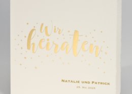 klassische Hochzeitskarte, Büttenkarton, exklusive Veredelung, Hochzeitskarten Papeterie