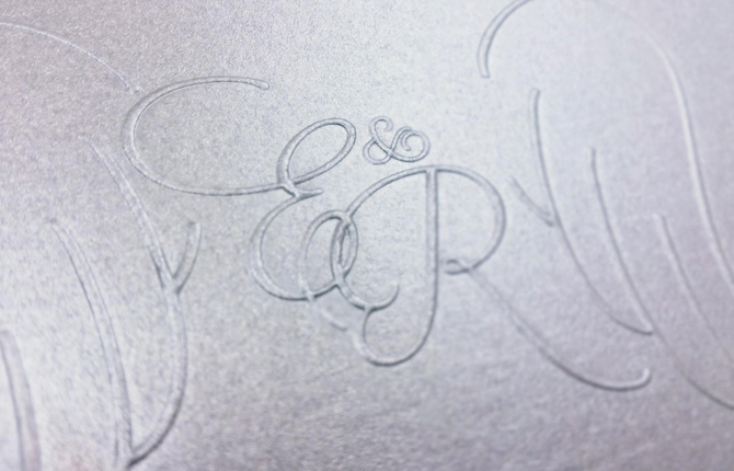 Reliefdruck Hochzeitskarte, Hochzeitspapeterie Brüggen