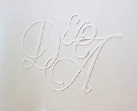 Prägung Hochzeitslogo Druck Hochzeitskarte mit Prägung, Druck eines Hochzeitslogos, individuelle Illustration